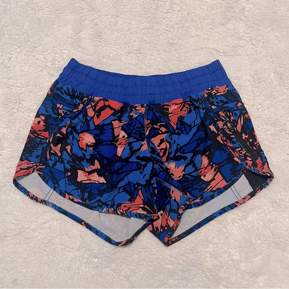 Lululemon Mid-rise Blue and Pinky orange athletic shorts